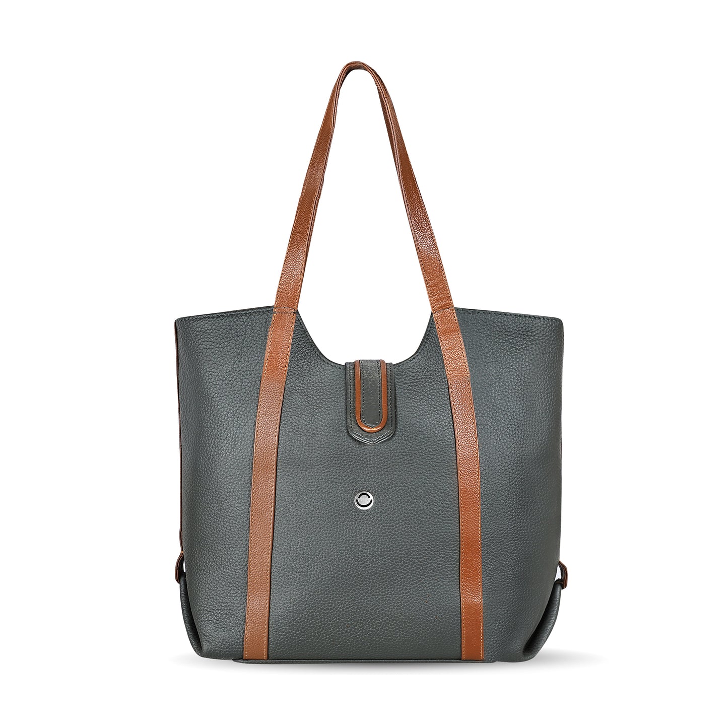 Omax Black Full Grain Genuine Leather Tote Shoulder Bag for Women FL19
