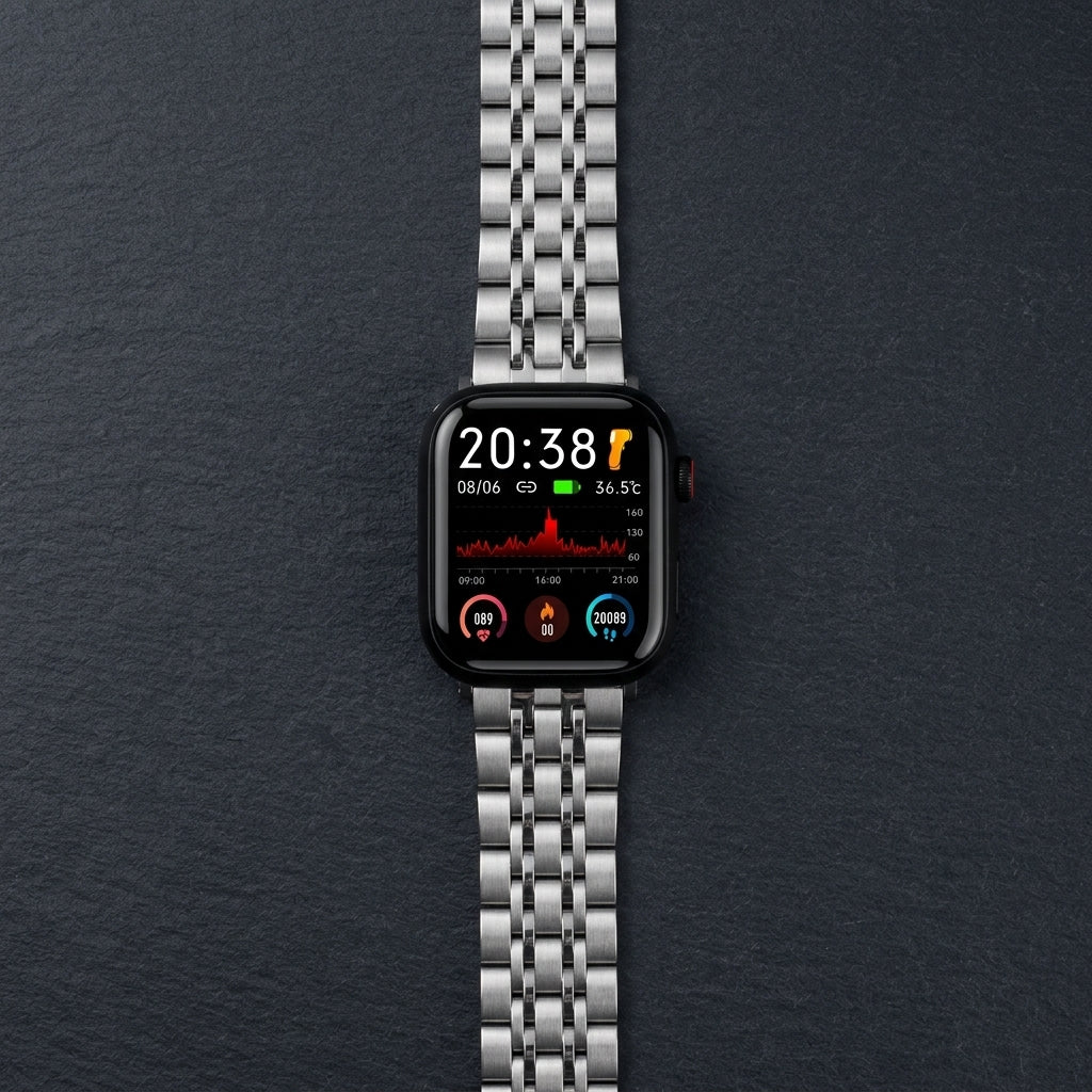 Omax FMS110 All Steel Stainless Steel Apple Watch Strap – 38mm 40mm 41mm
