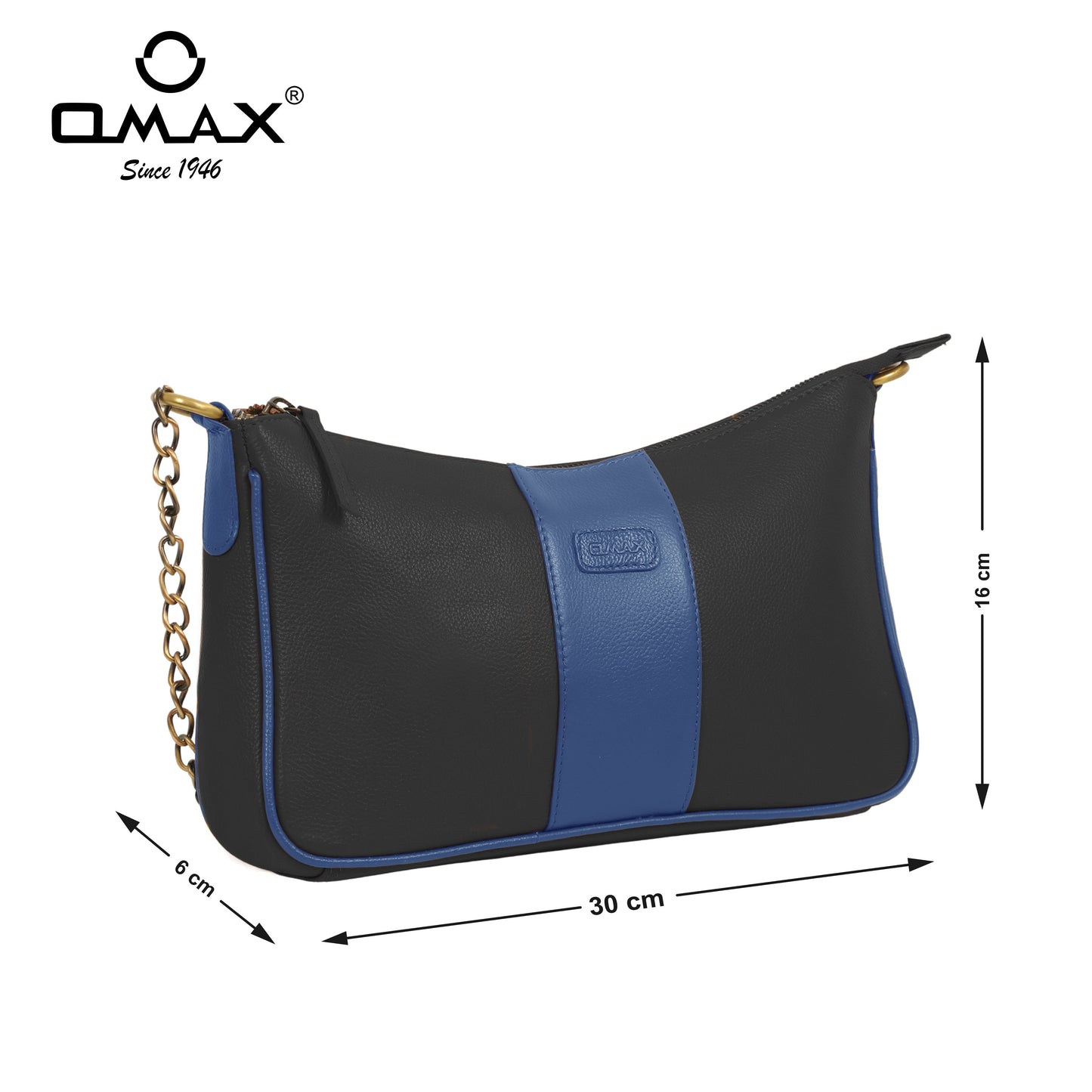 Omax Black Full-Grain Genuine Leather Styles Branded Satchels Handbags & Shoulder Sling Bags, Ladies Purse for Women-LTHRL8