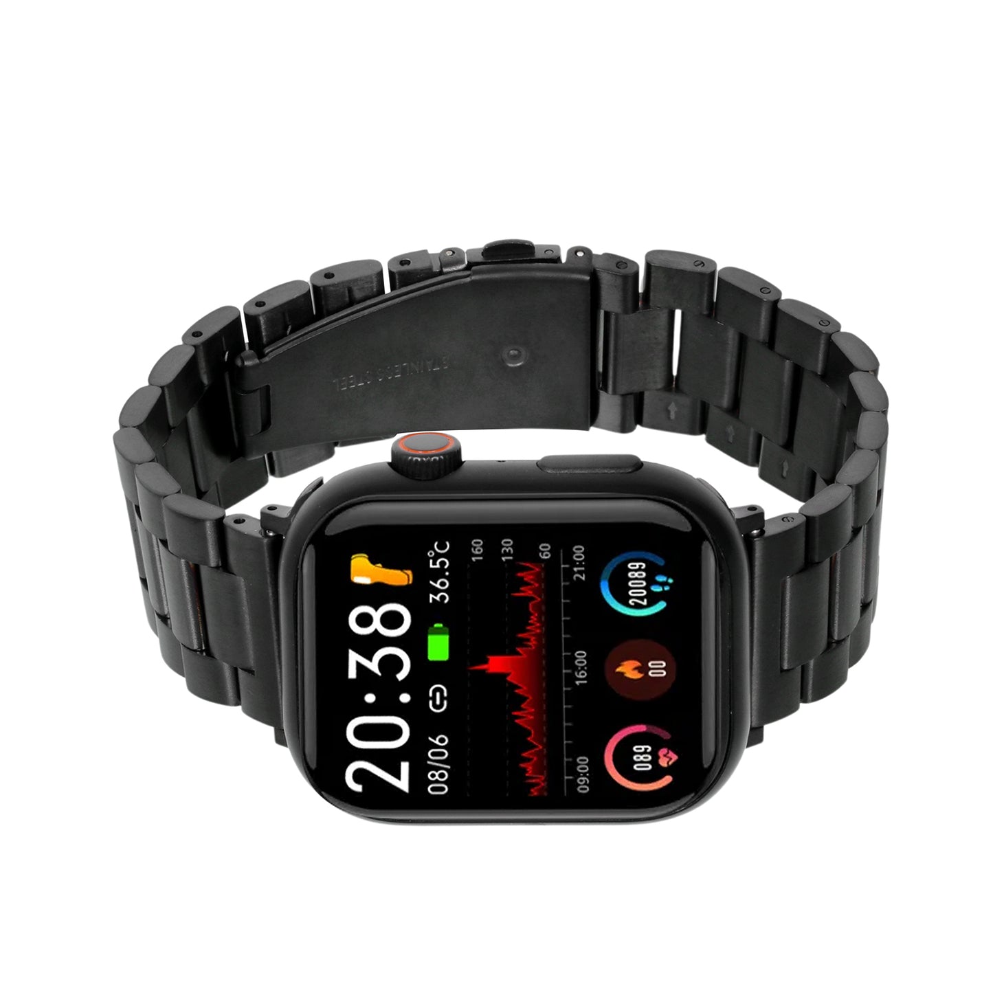 Omax Stainless Steel Metal Chain Bands Compatible with Apple Watch Band Ultra 2 49mm 45mm 44mm 42mm for iWatch Bands Ultra Series 9 8 7 6 5 4 3 2 1 SE SE2 FMS113
