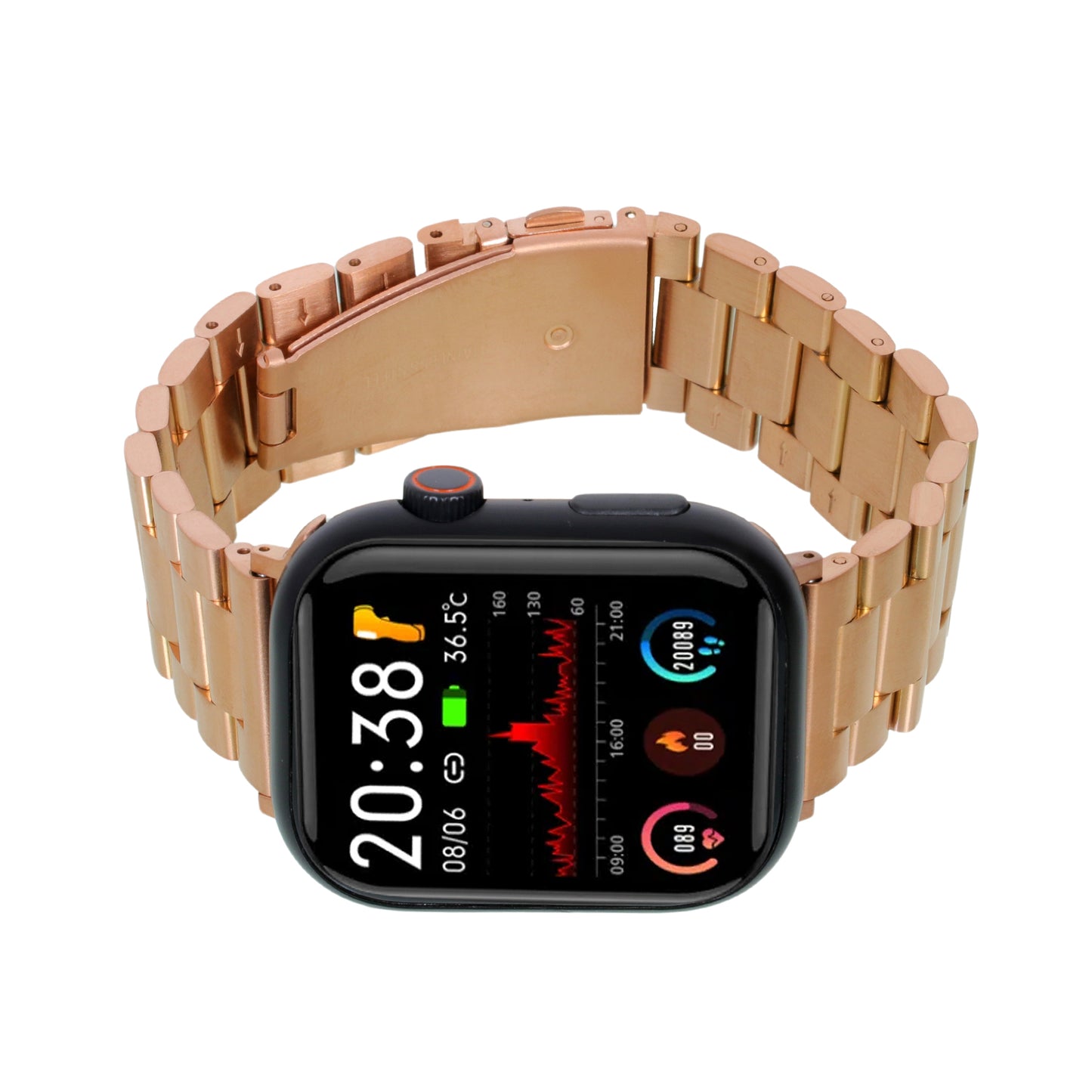 Omax Premium Quality Stainless Steel two tone coloured Watch Strap Compatible for Slim Apple Watch 41mm 40mm 38mm, Snake Apple Watch Strap for iWatch SE SE2 9 8 7 6 5 4 3 2 1, 41mm 40mm 38mm FMS114