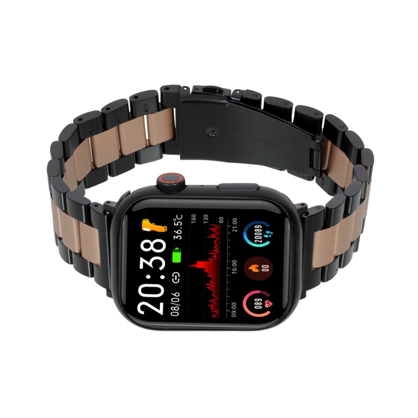 Omax Stainless Steel Metal Chain Bands Compatible with Apple Watch Band Ultra 2 49mm 45mm 44mm 42mm for iWatch Bands Ultra Series 9 8 7 6 5 4 3 2 1 SE SE2 FMS119