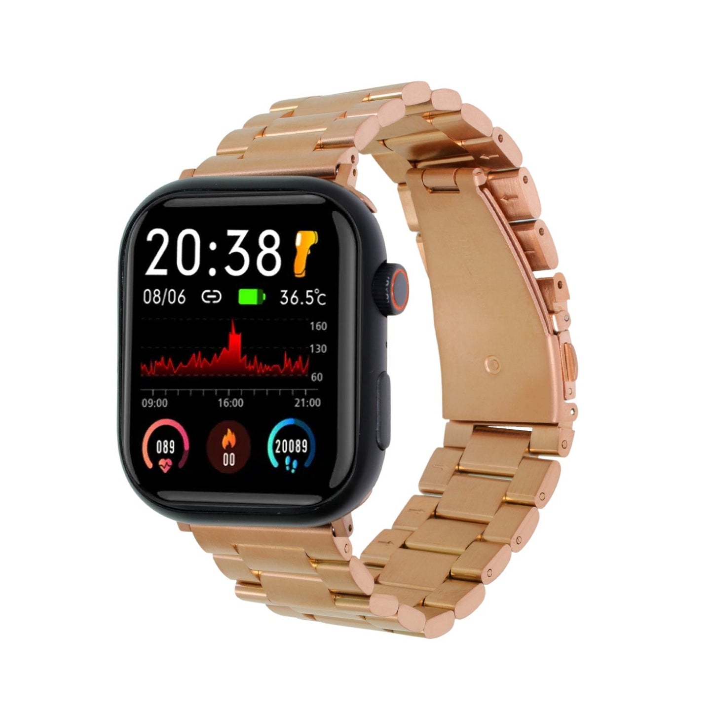 Omax Premium Quality Stainless Steel two tone coloured Watch Strap Compatible for Slim Apple Watch 41mm 40mm 38mm, Snake Apple Watch Strap for iWatch SE SE2 9 8 7 6 5 4 3 2 1, 41mm 40mm 38mm FMS114