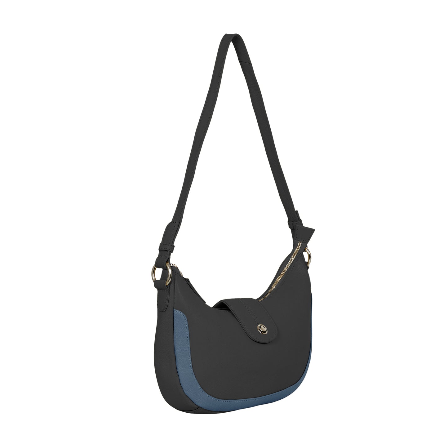 Omax Black Boat Conrast Design Genuine Leather Sling Bag LTHRL5