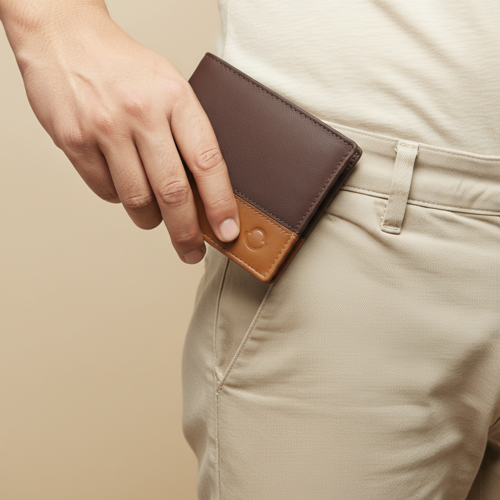 OMAX LTWL12 Brown Tan Combination contrast Full Grain Leather Men's Wallet