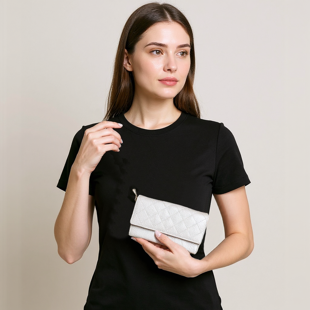 Boshek Wooven Real Leather Ladies multipurpose clutch - FWL102