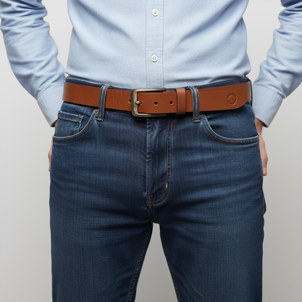 Omax Tan Glossy Genuine Leather Premium Belts for men BLTBTL021