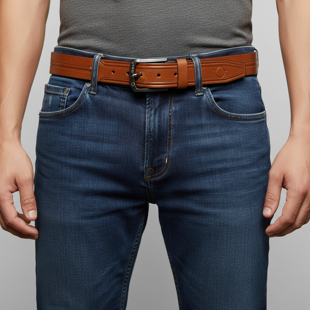 Omax Tan Genuine Leather Premium Belts for men BLTBTL024