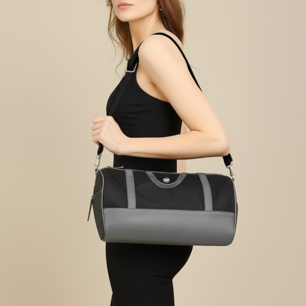 OMAX Leather and Canvas Gym Duffel Sports Bag for Men and Women-BR13