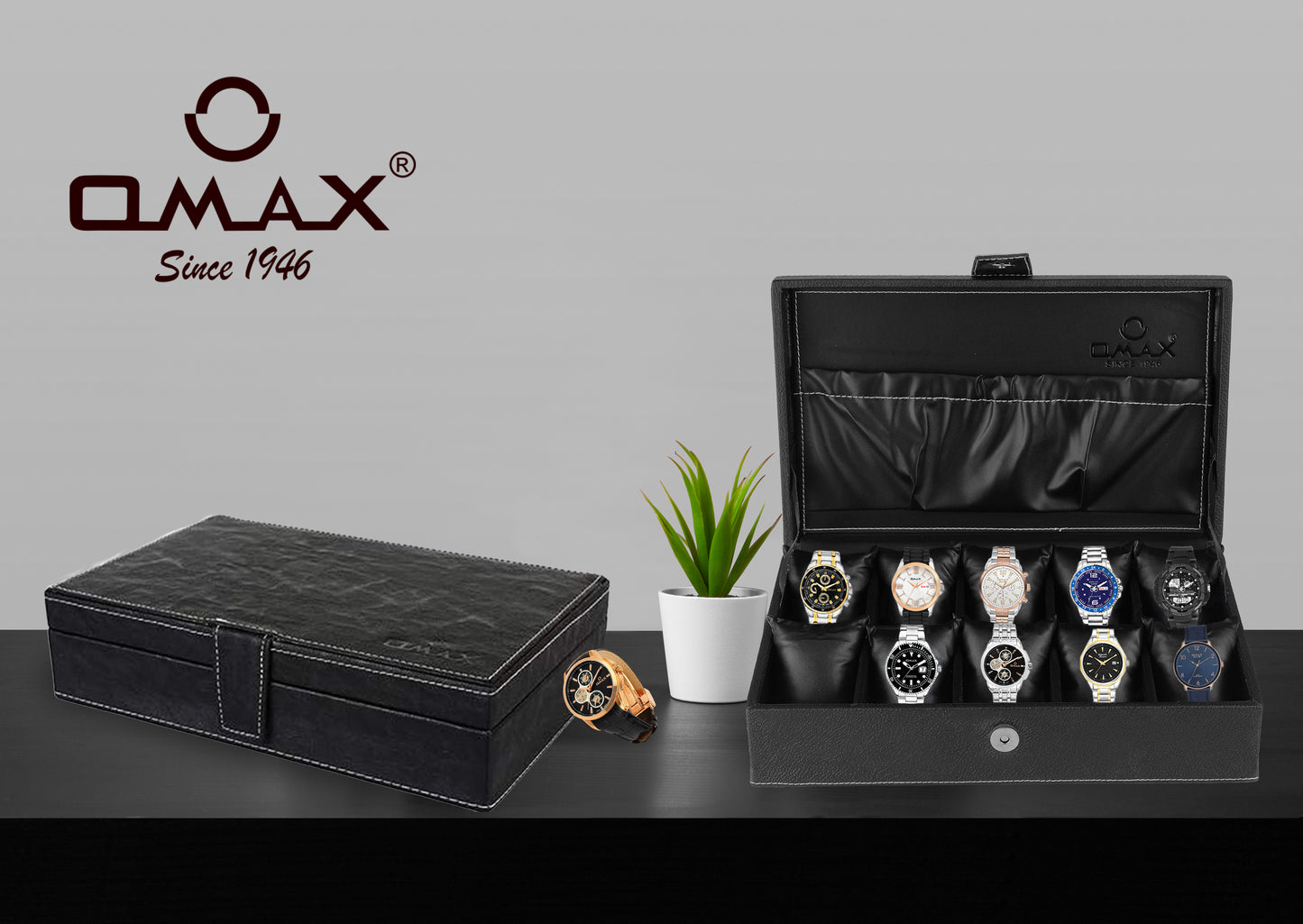 Faux Leather Wodden Watch and Jewellery Box-CSK01