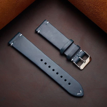 Omax Green Pull-Up Genuine Leather Watch Strap – Silver Buckle, Quick-Release | FS413