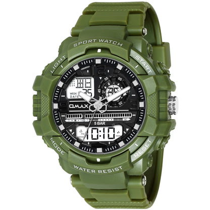 OMAX GREEN STRAP WHITE DIGITAL MEN WATCH