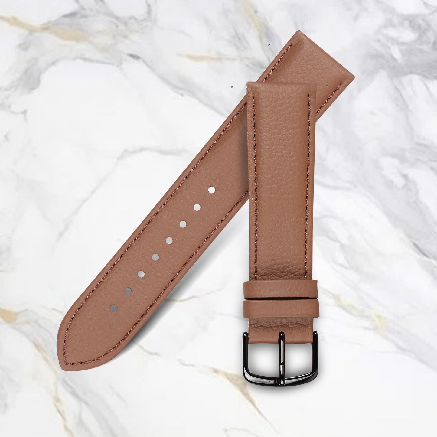 Boshek Brown Genuine Leather Watch Strap for Quick Release and Self Changeable FS315