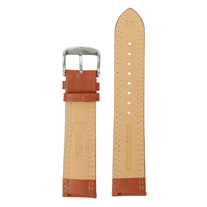 Boshek Orange Solid Genuine Leather Watch Strap for Quick Release and Self Changeable FS347