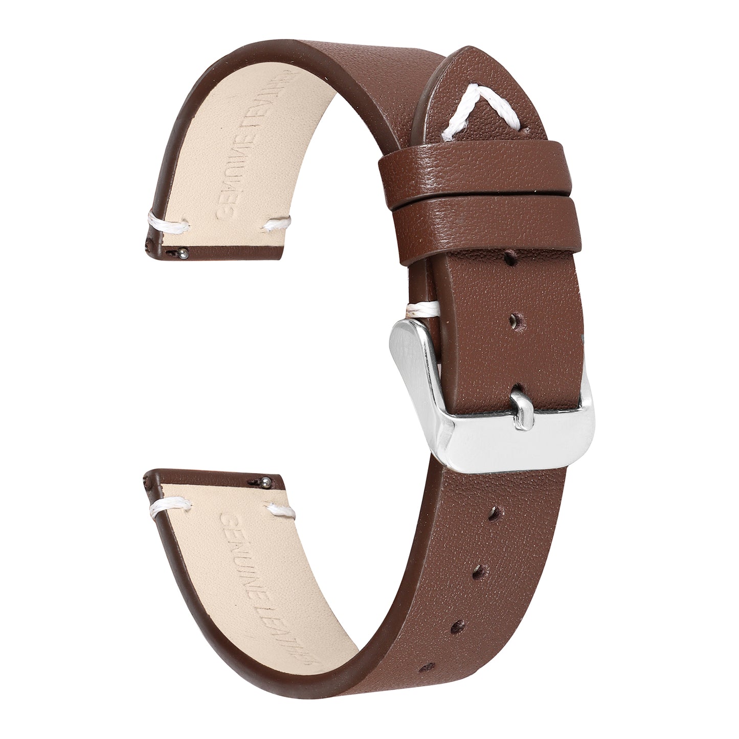 Boshek Brown Genuine Leather Unique Watch Strap for Quick Release and Self Changeable FS325