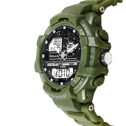 OMAX GREEN STRAP WHITE DIGITAL MEN WATCH