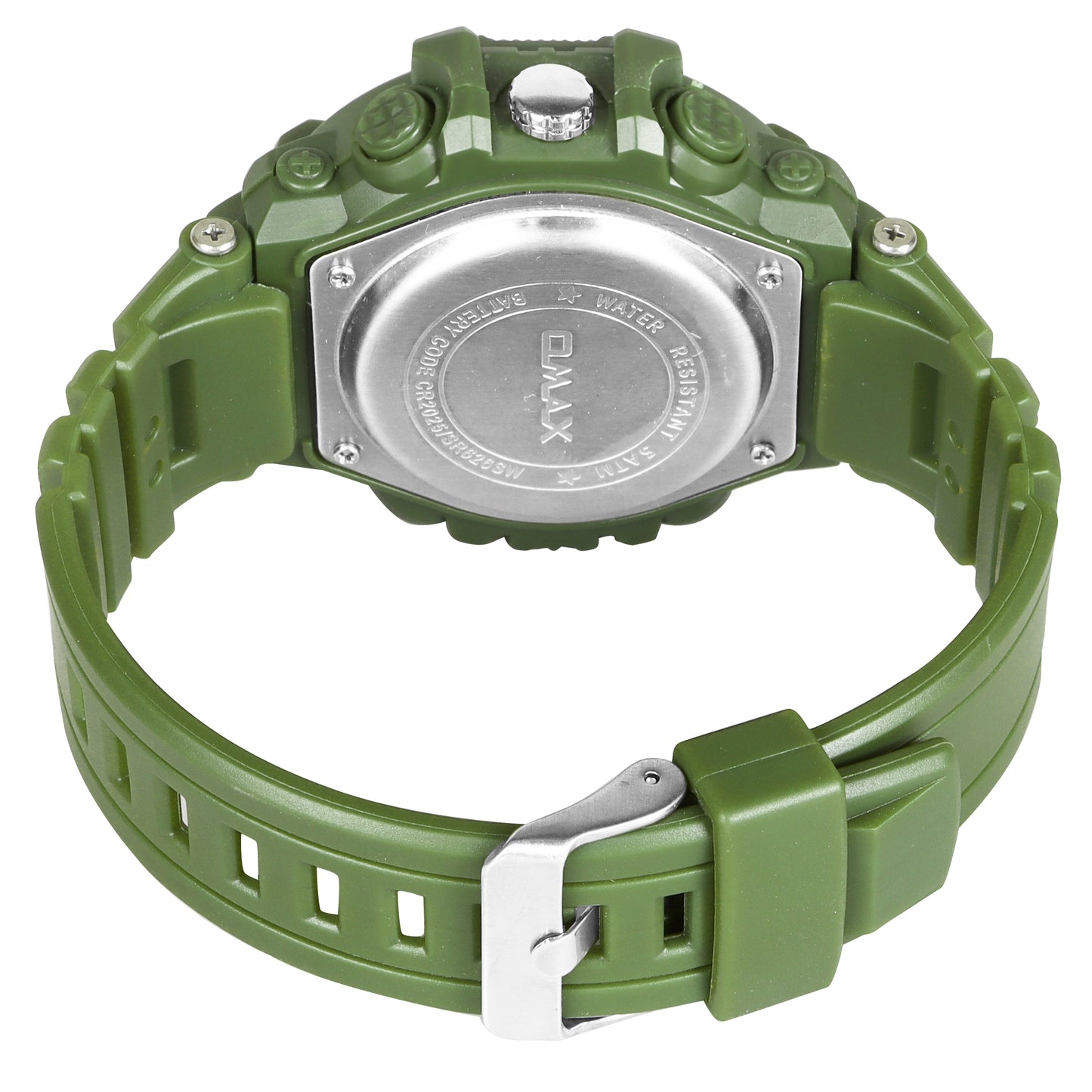 OMAX Analogue and Digital with Black Digital display , Green Resin Fiber Case Strap Watch for Men and Women-DS91920P