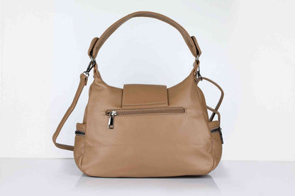 Tan Handbag for Women – OMAX H01 PU Leather Shoulder Bag for Daily & Party Use