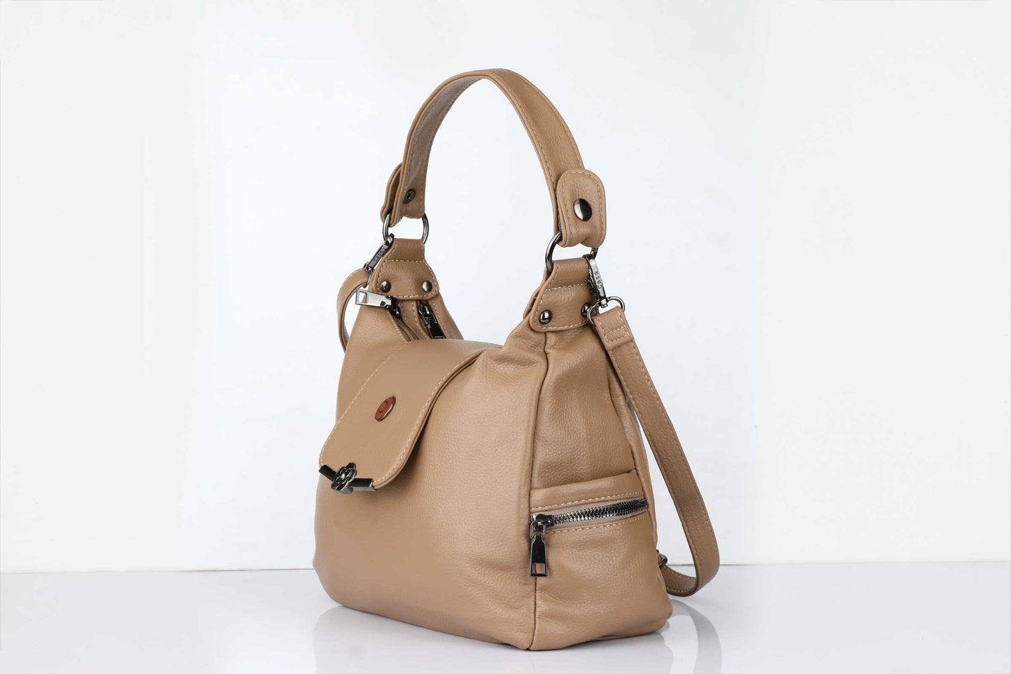 Tan Handbag for Women – OMAX H01 PU Leather Shoulder Bag for Daily & Party Use