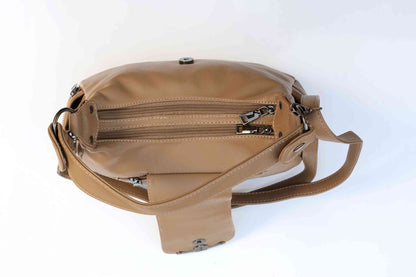 Tan Handbag for Women – OMAX H01 PU Leather Shoulder Bag for Daily & Party Use