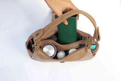 Tan Handbag for Women – OMAX H01 PU Leather Shoulder Bag for Daily & Party Use