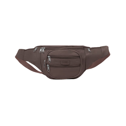 Omax Brown Genuine Leather Wrist Fanny Pack for Men and Women FT246