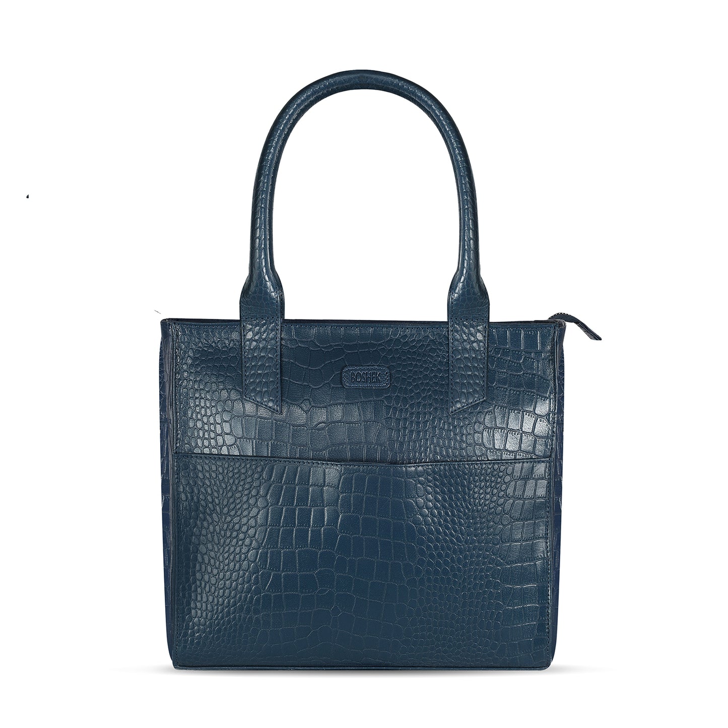 Boshek Brown Genuine Leather Tote Croco Print Handbag for Women FL27