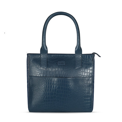 Boshek Brown Genuine Leather Tote Croco Print Handbag for Women FL27