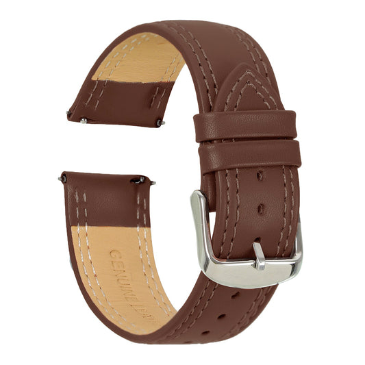 Boshek Choco Solid Genuine Leather Watch Strap for Quick Release and Self Changeable FS347