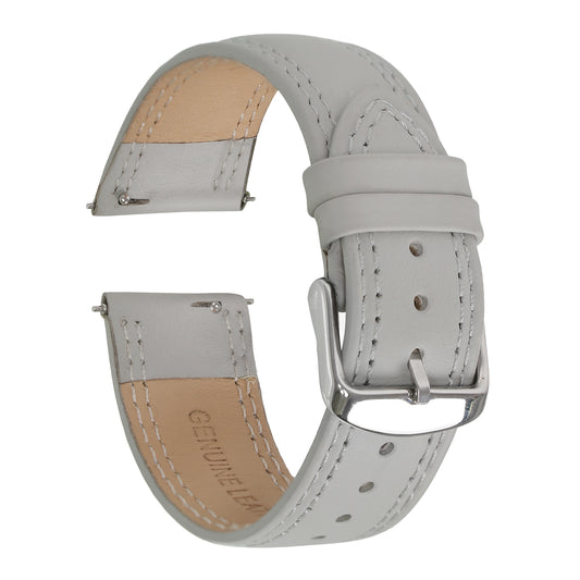 Boshek Beige Solid Genuine Leather Watch Strap for Quick Release and Self Changeable FS347