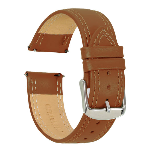 Boshek Mustard Solid Genuine Leather Watch Strap for Quick Release and Self Changeable FS347