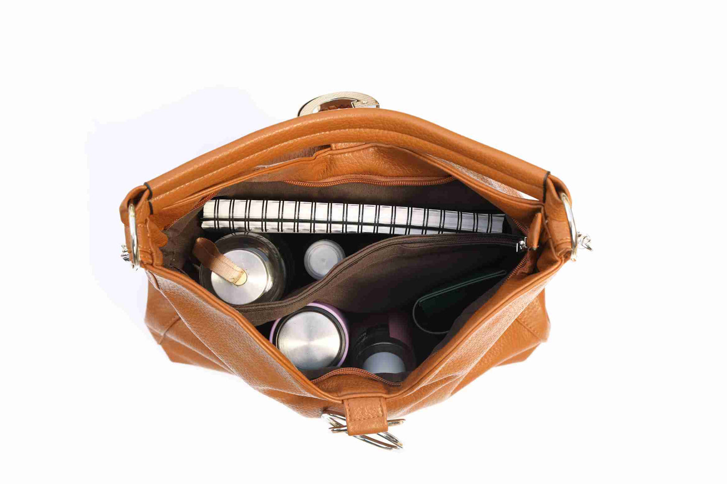 Brown Vegan Leather Handbag for Women – OMAX OMB-402 Shoulder & Sling Bag