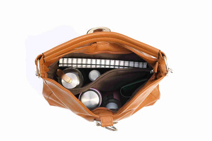 Brown Vegan Leather Handbag for Women – OMAX OMB-402 Shoulder & Sling Bag