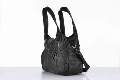 Black PU Leather Handbag for Women – OMAX OMB-401 Shoulder & Crossbody Bag - detail view 3