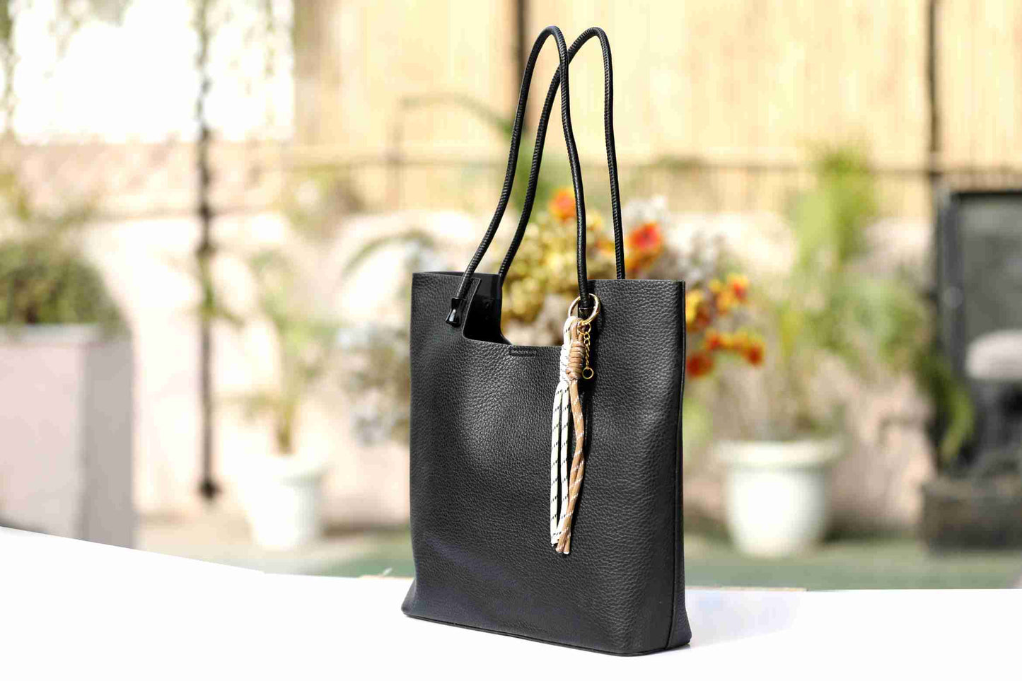Black Tote Bag for Women with Mini Sling Pouch – OMAX OMB-404 Office Handbag - detail view 6
