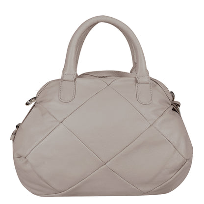 Omax Beige Full Grain Genuine Leather Unique Football Style Handbag for Women LTHRL1
