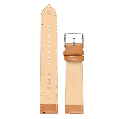 Boshek Dk Tan Solid Genuine Leather Watch Strap for Quick Release and Self Changeable FS336