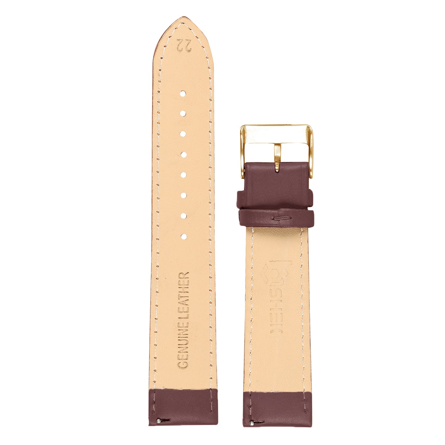 Boshek Maroon Solid Genuine Leather Watch Strap for Quick Release and Self Changeable