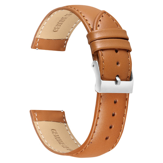 Boshek Dk Tan Solid Genuine Leather Watch Strap for Quick Release and Self Changeable FS336