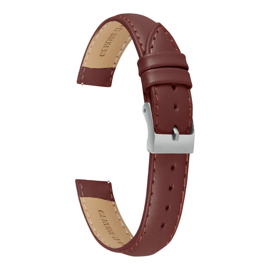 Boshek Tan Genuine Leather Design Watch Strap. Silver Buckle Quick Release and Self Changeable FS306-TN-18-S