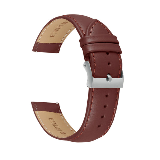 Omax Dark Brown Genuine Leather Watch Strap – Semi-Padded Comfort, Quick-Release | FS306