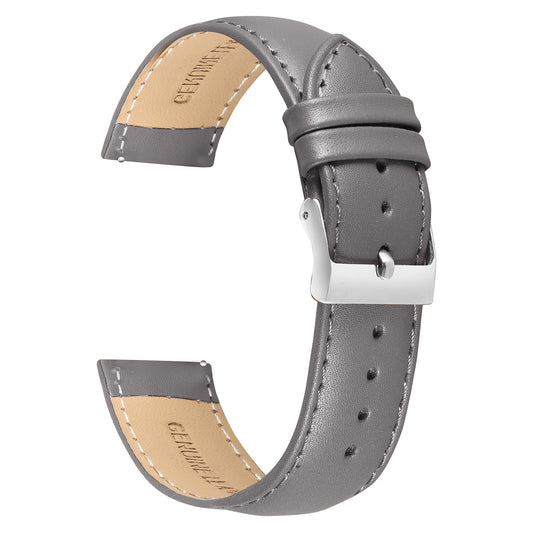 Boshek Grey Semi Padded Genuine Leather Watch Strap for Quick Release and Self Changeable FS374-GY-20-S