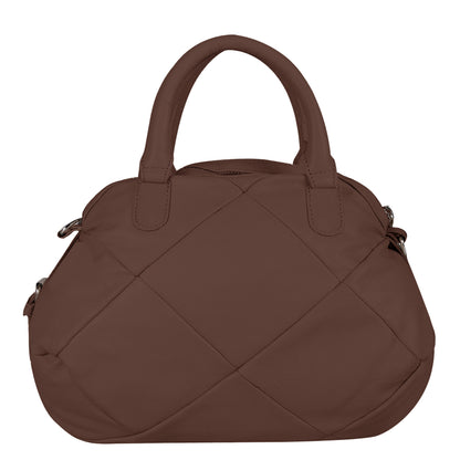 Omax Brown Full Grain Genuine Leather Unique Football Style Handbag for Women LTHRL1