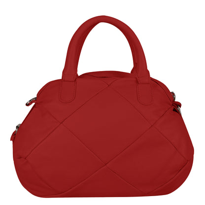Omax Red Full Grain Genuine Leather Unique Football Style Handbag for Women LTHRL1