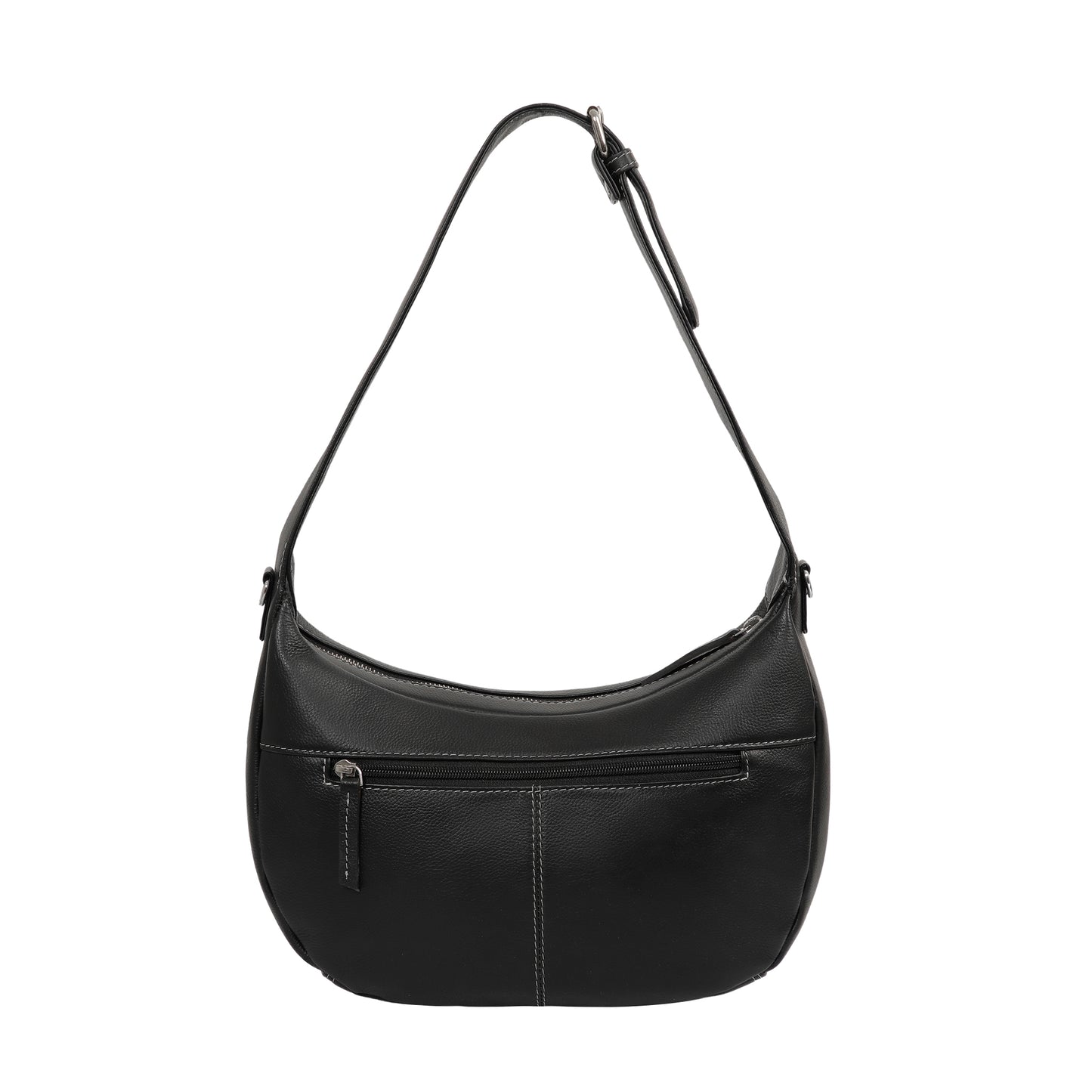 Omax Black Genuine Leather Hobo Sling Ladies Handbag FL45