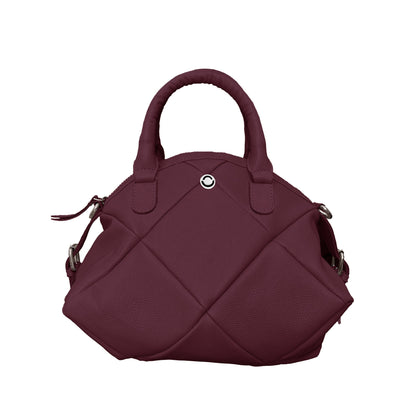 Omax Maroon Full Grain Genuine Leather Football Style Handbag for Women LTHRL1
