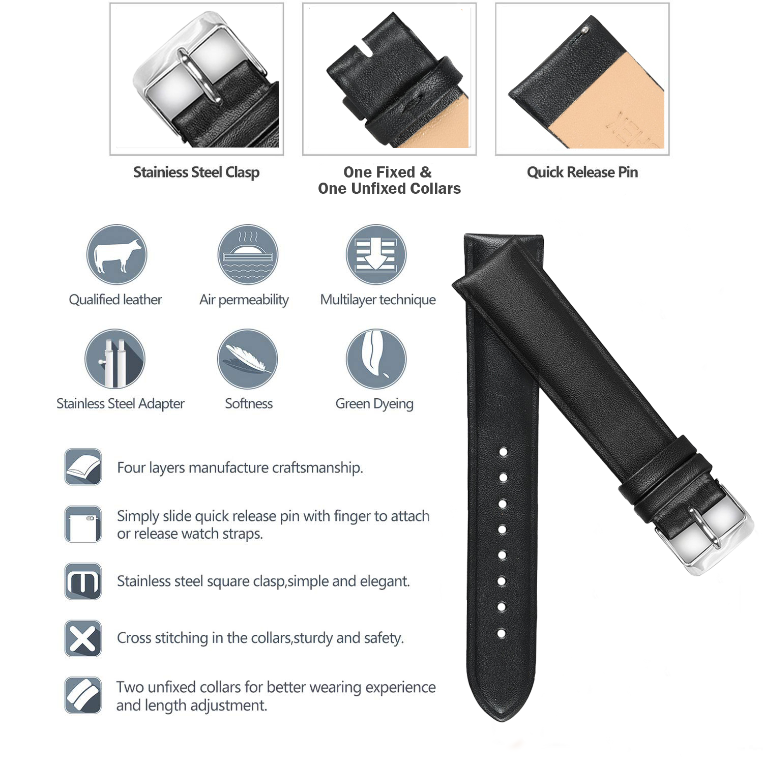 Collar Watch Buckle Pin Up Country Gull Watch Small Breed Dog