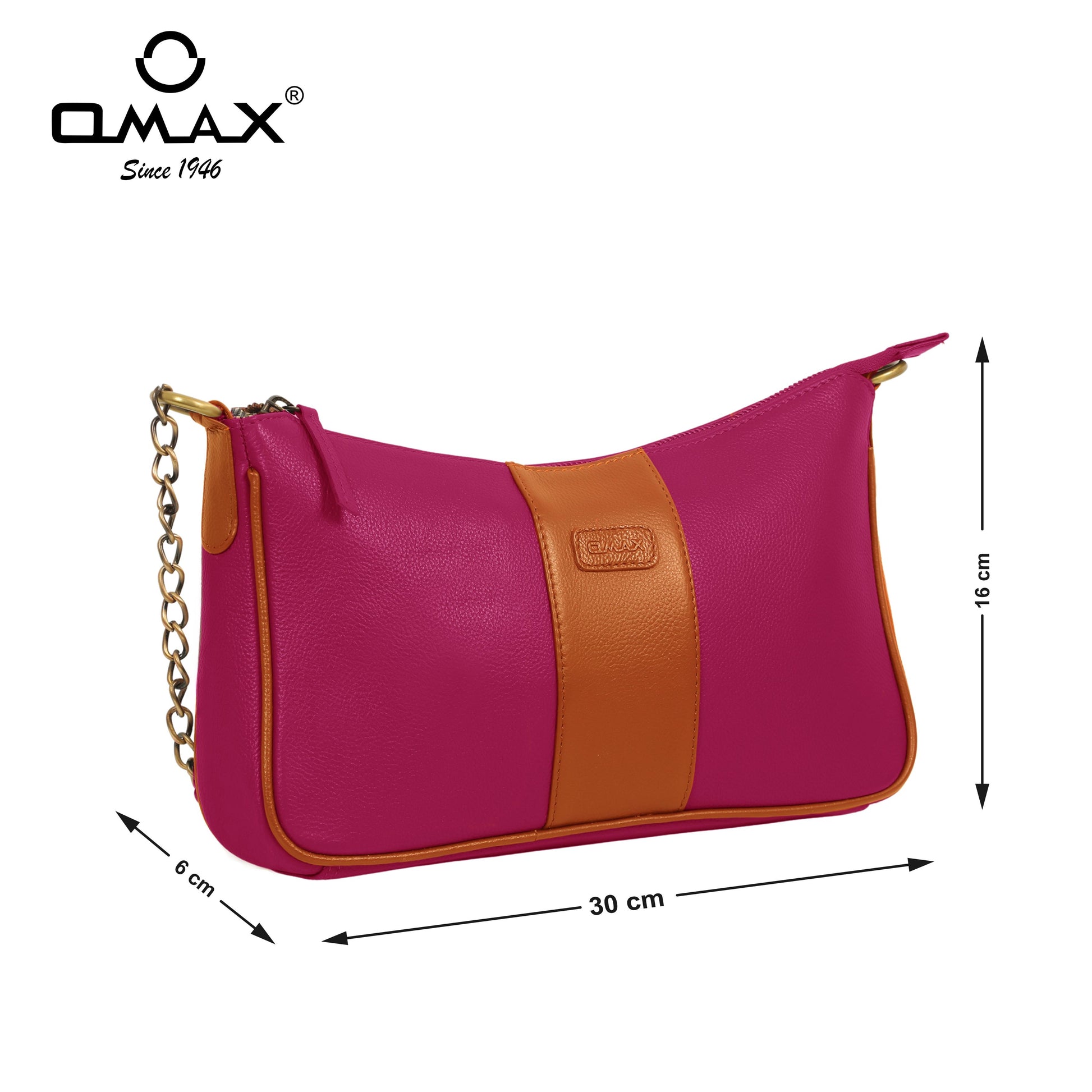 Shoulder Bag Top Grain Leather Bags Buy Omax Maroon Full-Grain