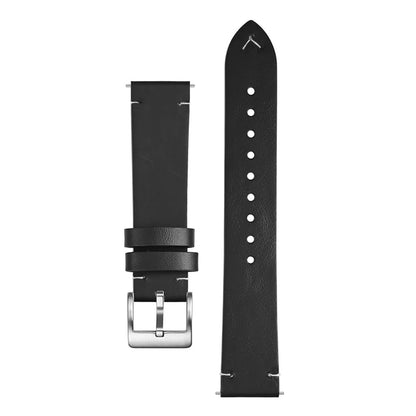 OMAX Genuine Leather Watch Strap for Quick Release and Self Changeable (Silver Buckle)