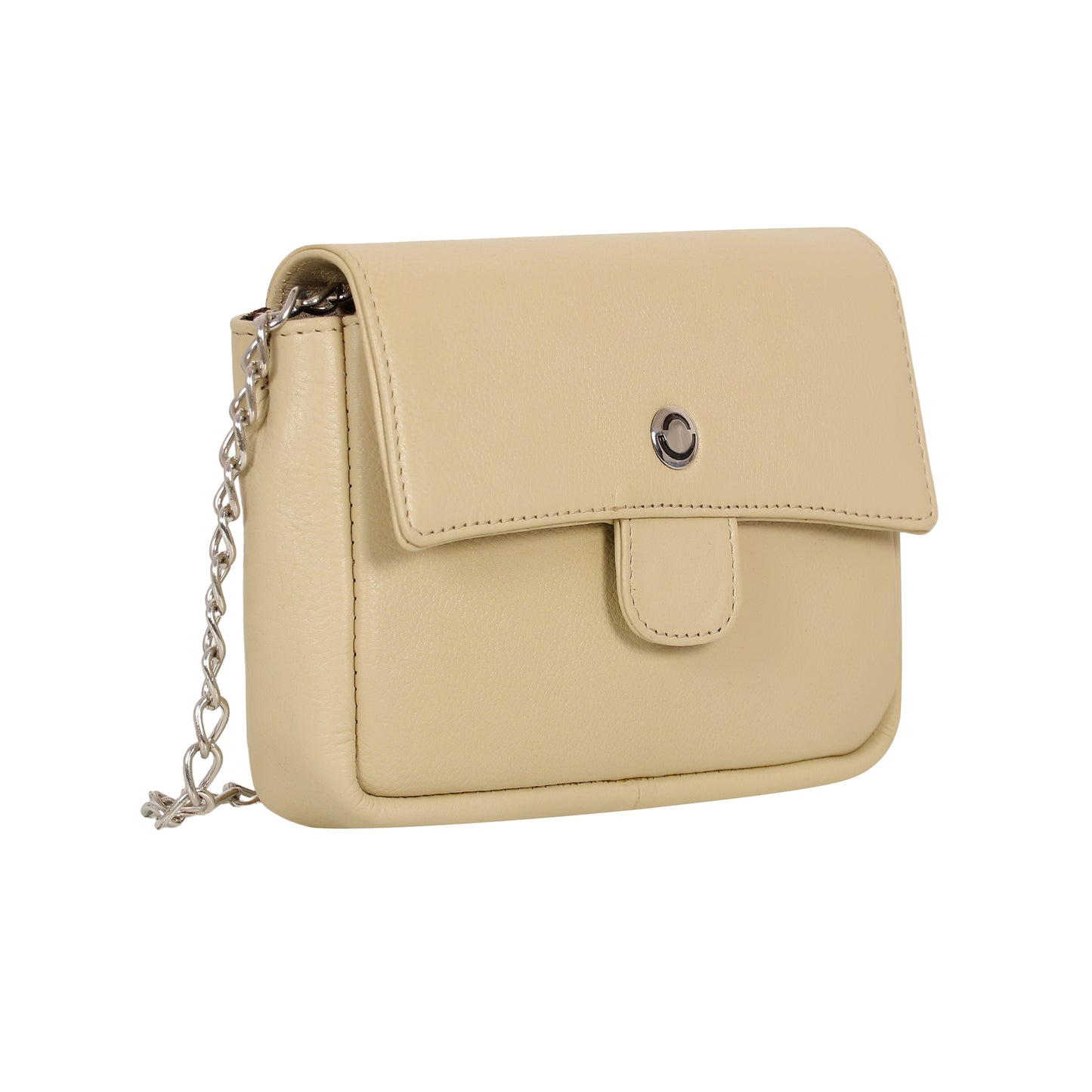 Omax Beige Geniune Leather Women Fashion Mini Shoulder Bag FL53